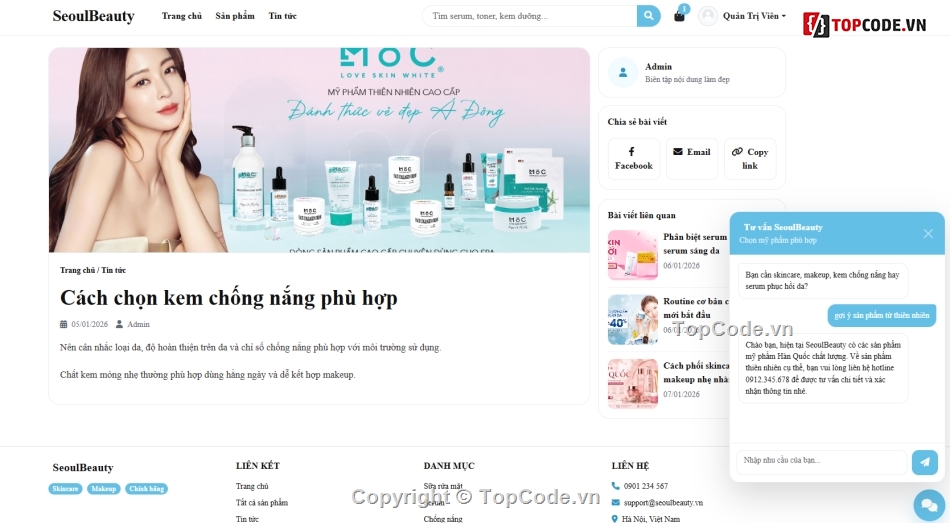 mỹ phẩm,bán mỹ phẩm,Website bán mỹ phẩm laravel